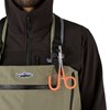 Model showing accessory attachment point on Patagonia's Swiftcurrent Expedition Wader
