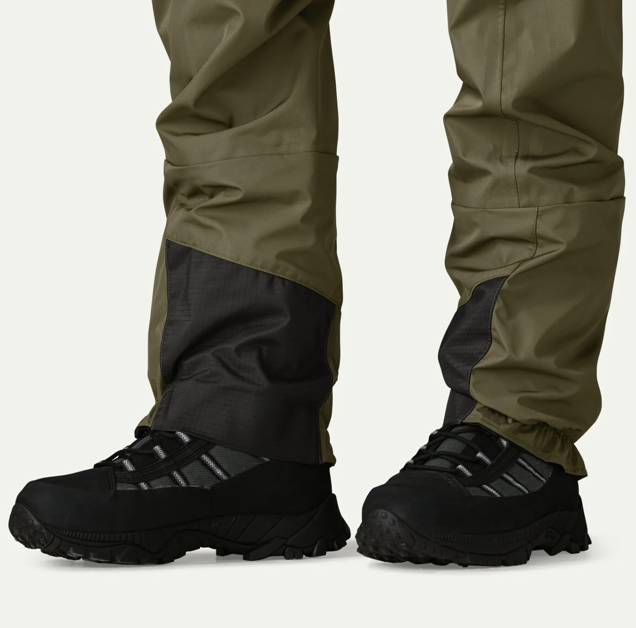 Gravel guards detail of  Patagonia Swiftcurrent Traverse Wading Pants