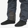 Patagonia Swiftcurrent Waders features built in gravel guards to protect booties in fly fishing wading boots.
