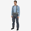 Patagonia Swiftcurrent Waders have a drop down suspender system for easy pant high wader converesion.
