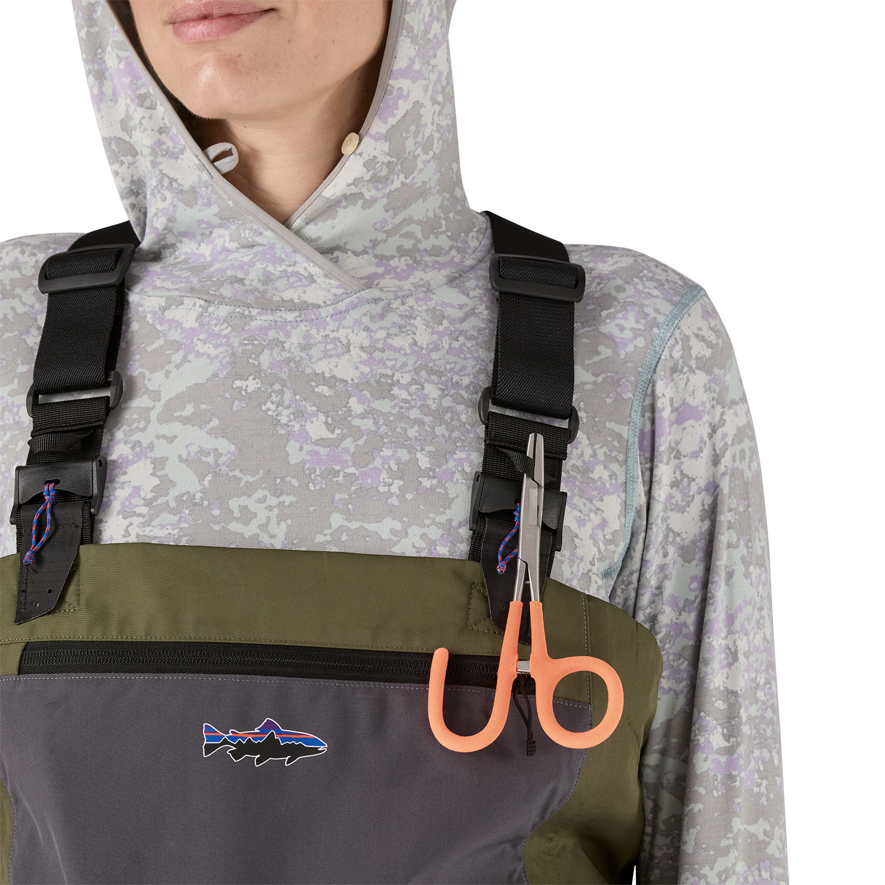 Accessory attachment point featured on the Patagonia Women's Swiftcurrent Traverse Waders