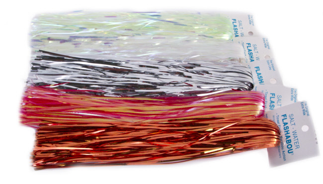 Saltwater Flashabou Is the Perfect Size Flash Fly Tying Material For Tying Large Saltwater Streamers