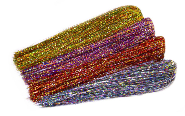 Holographic Flashabou flash fly tying materials muskie flies bass flies saltwater flies Flashabou Holographic Blends