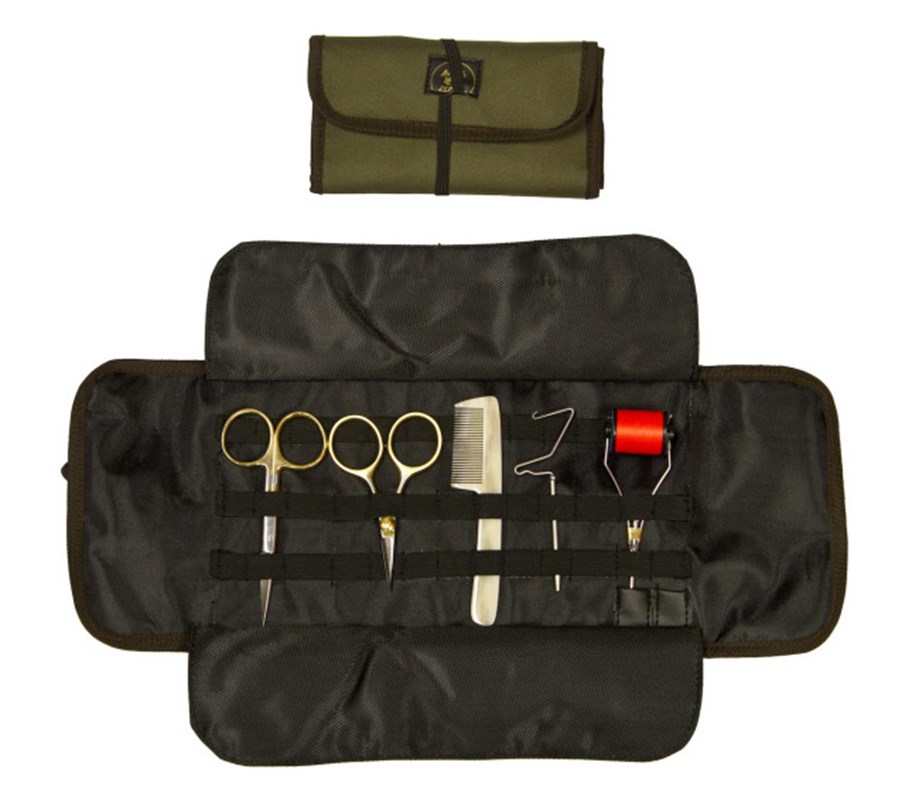 Hareline Dubbin Roll Up Tool Pouch, Fly Tying Tool Kit, Hareline Dubbin  Tools