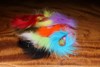Multicolored Fin Raccoon Zonker strips, showcasing a range of hues for creative fly tying projects.