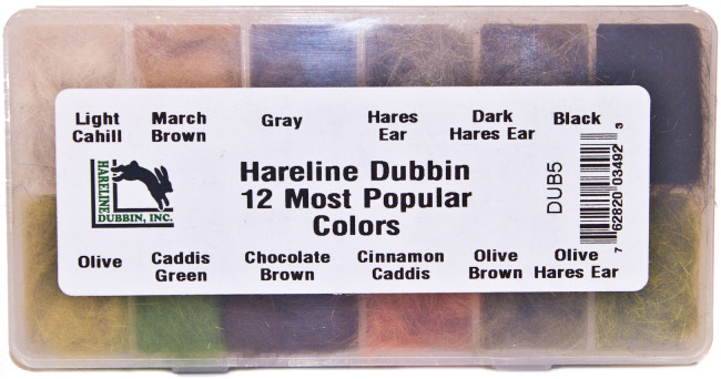 Hareline Dubbin Dispenser - 12 Most Popular Colors