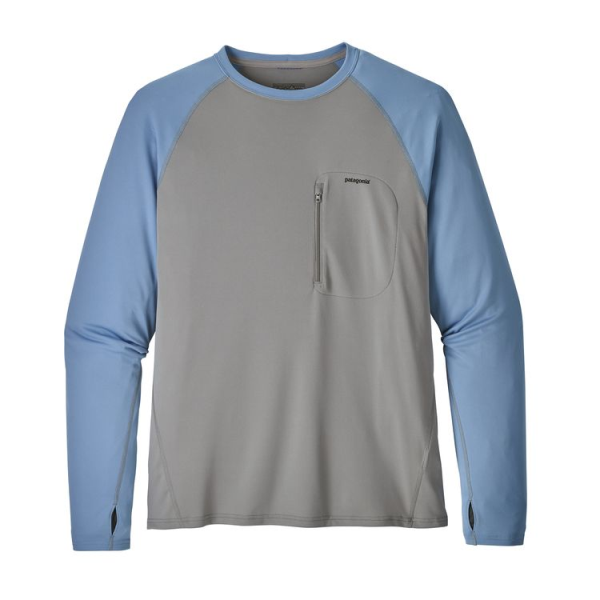 Patagonia Sunshade Crew Feather Grey with Railroad Blue Patagonia Sunshade Crew Feather Grey with Railroad Blue