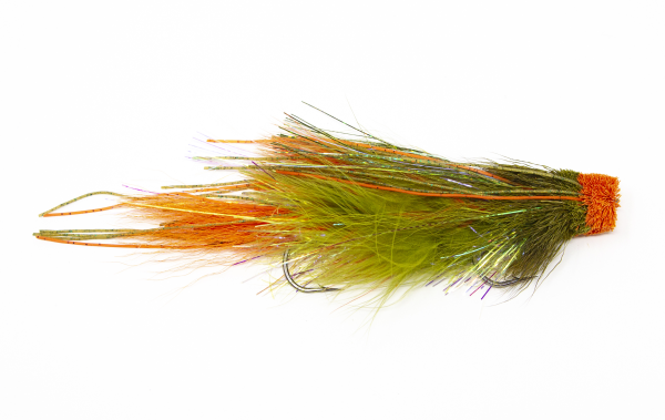 Pike Big Bass fly Orange & Yellow  Articulated Muskie 