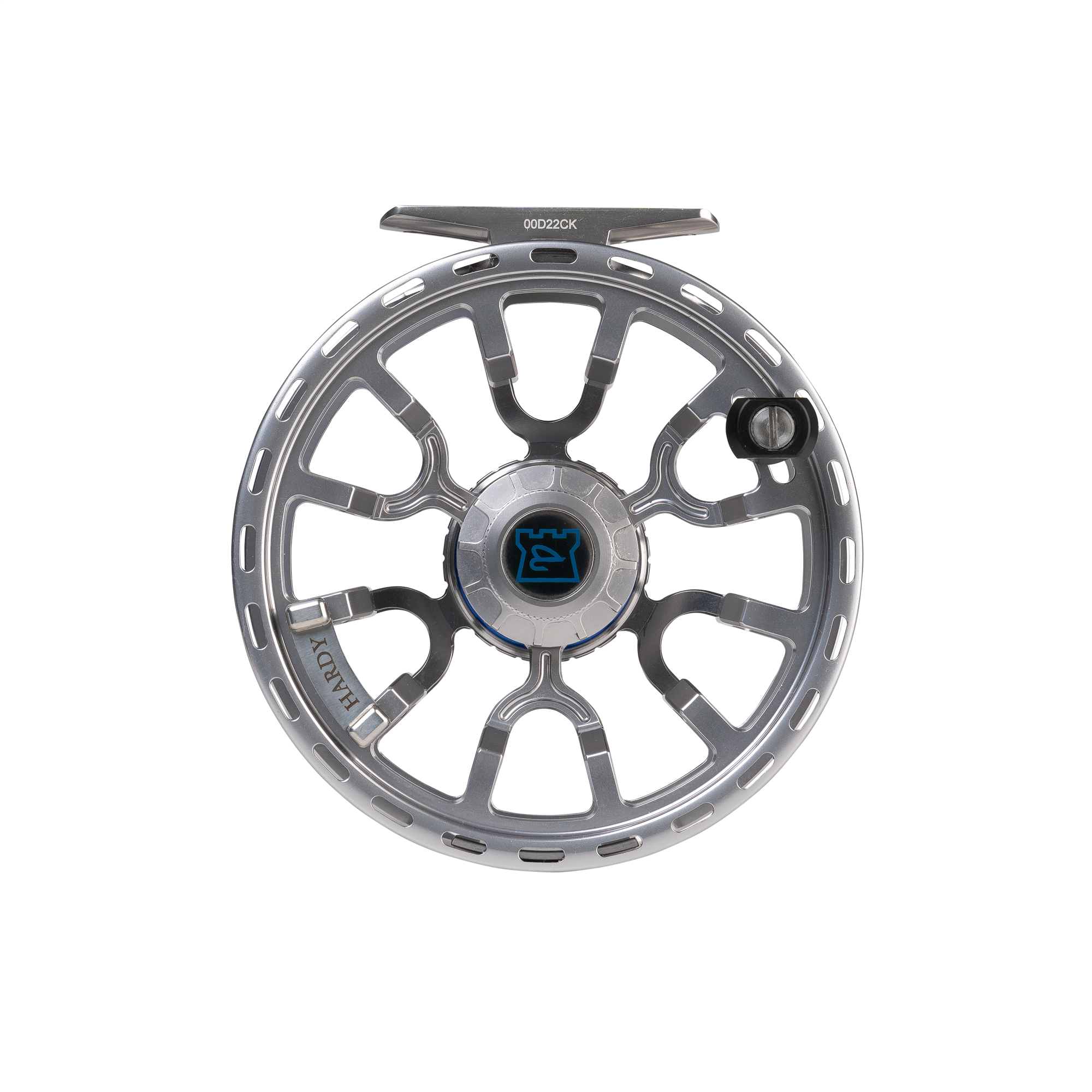Image of Hardy's Fortuna Regent Fly Reel in grey silver from the front