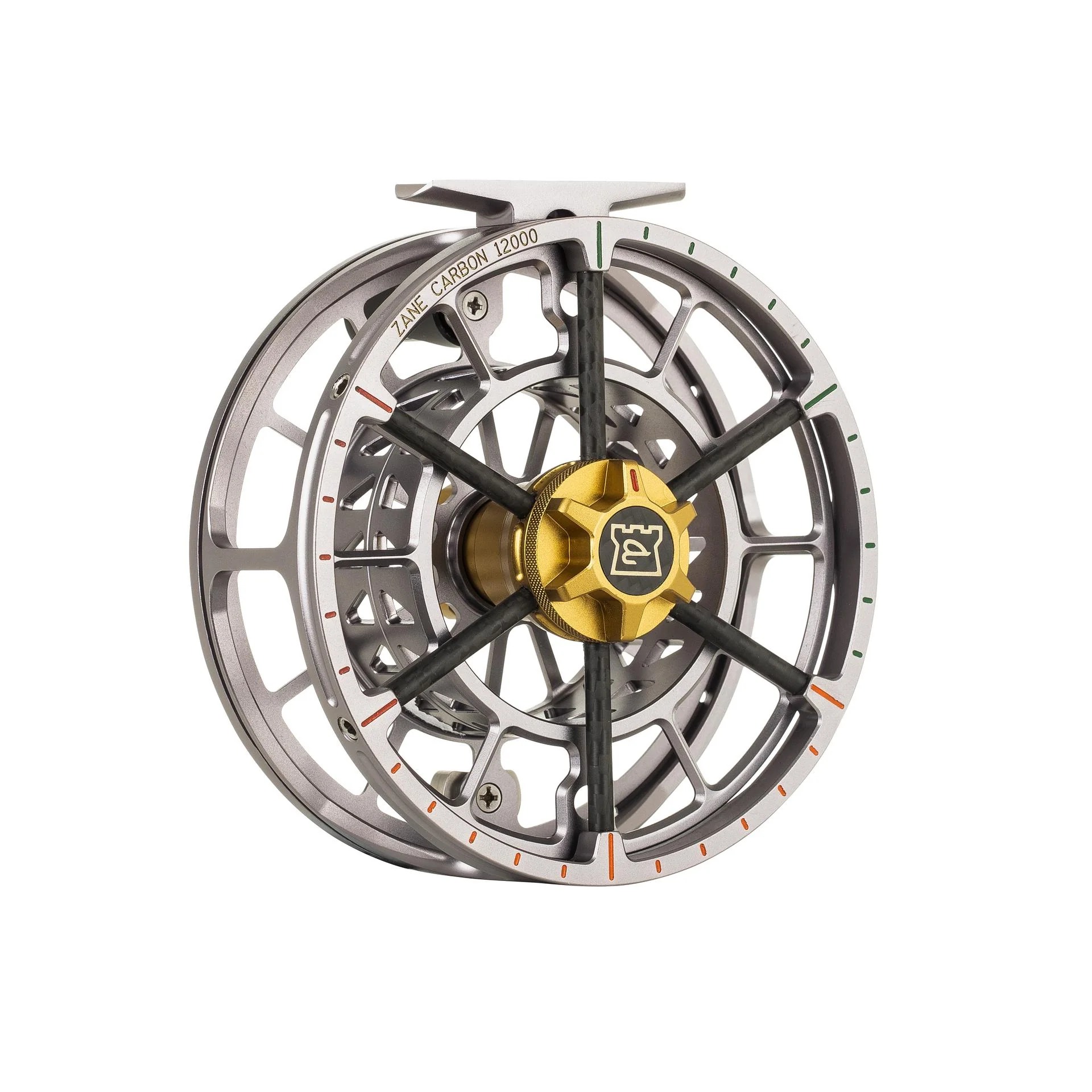 Hardy Zane Carbon fly reel close detail showing drag knob spool design and lightweight construction