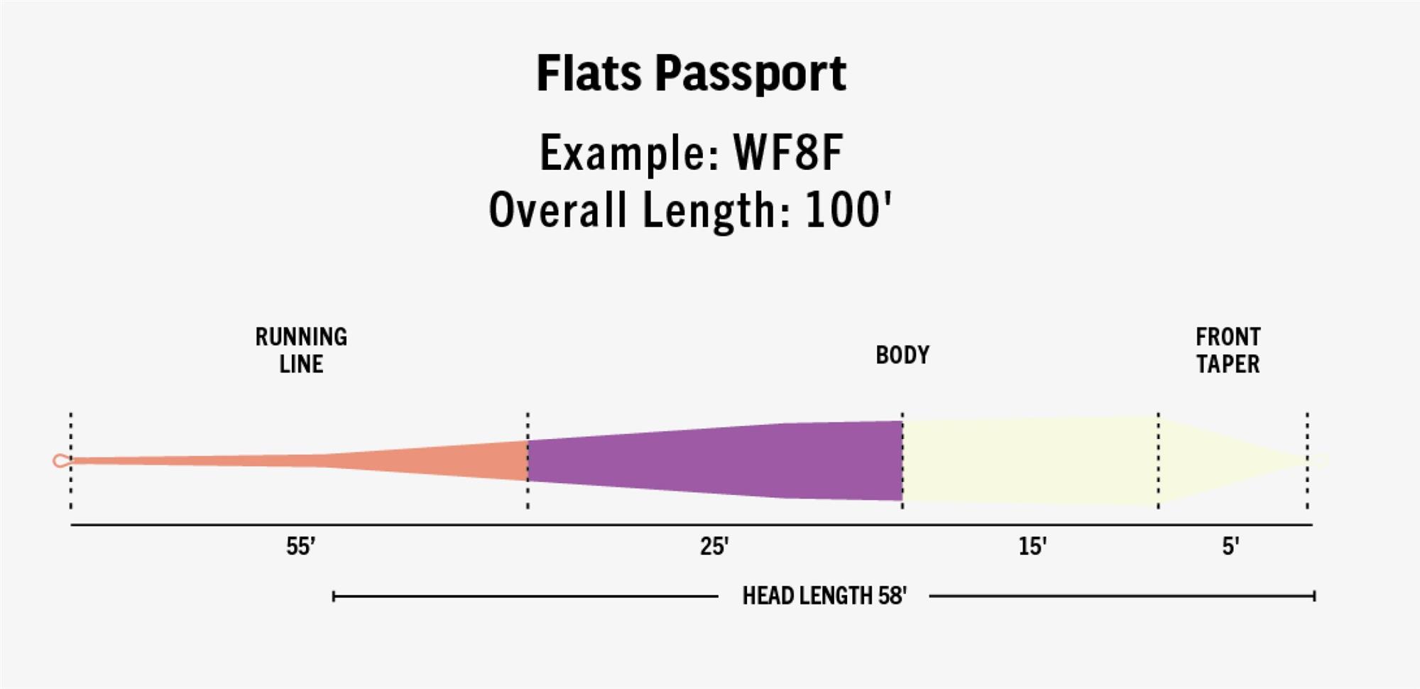 Taper details for RIO Ambassador Series Passport Fly Line