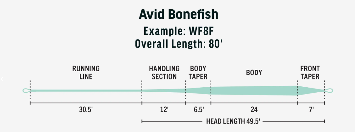 High-performance RIO Avid Bonefish Fly Line, optimized for targeting bonefish in saltwater environments.