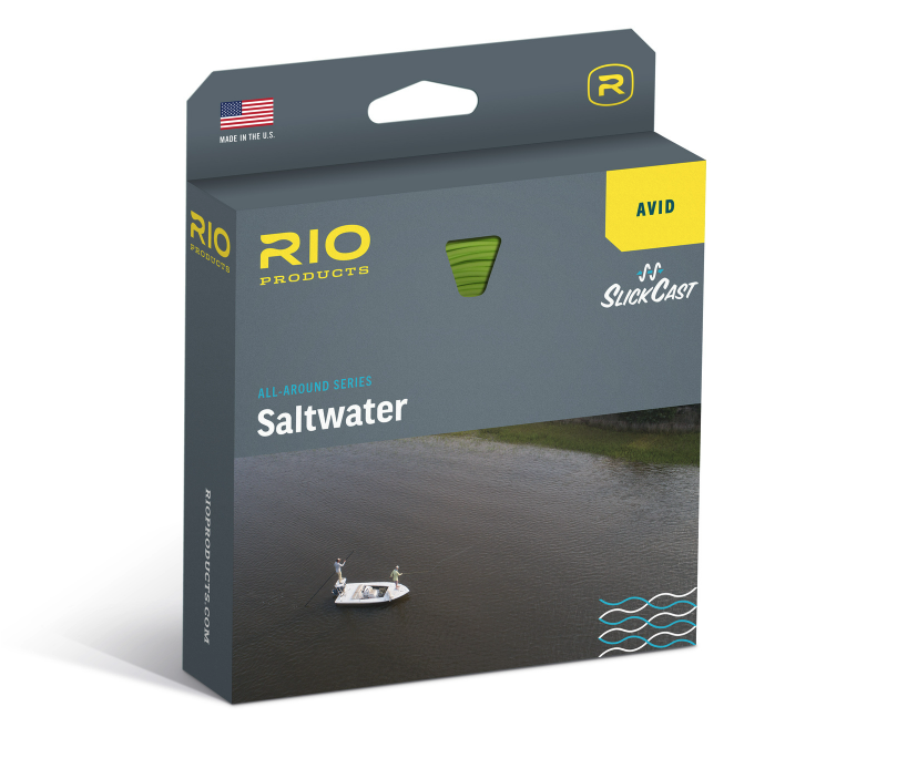 High-performance RIO Avid Saltwater Fly Line for superior casting in coastal waters.