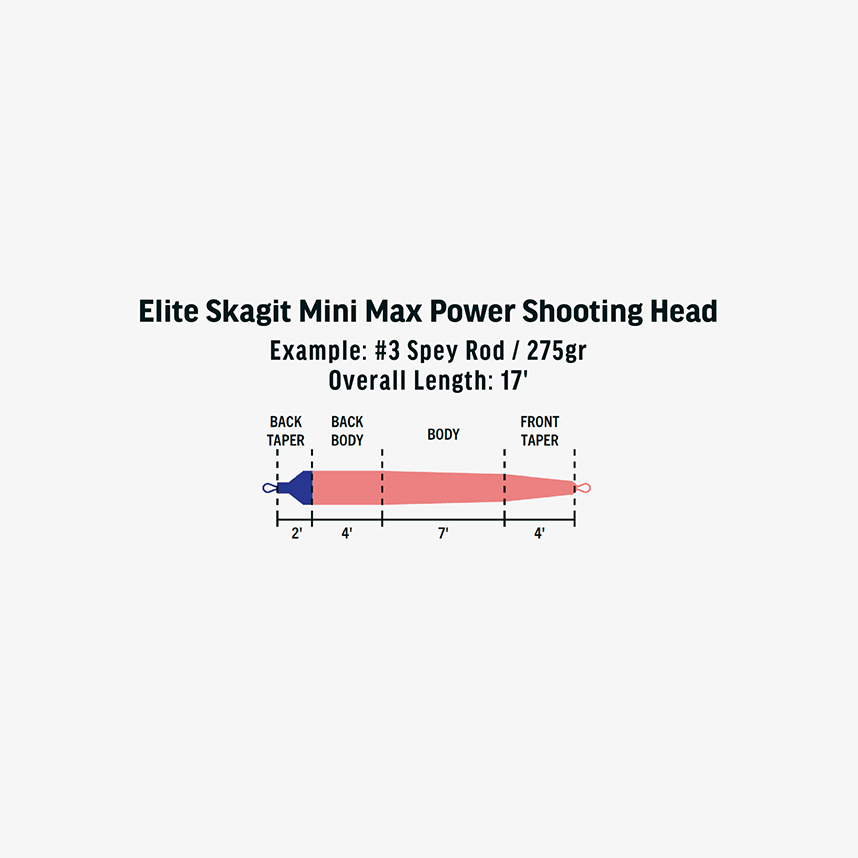 RIO Skagit Mini Max Power Shooting Head: Low-stretch ConnectCore Plus with ultra-slick SlickCast coating.