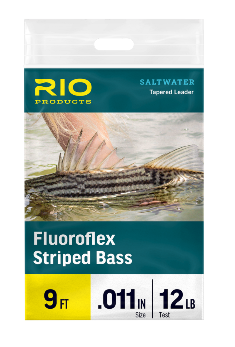 Striped bass fluorocarbon fly leader with abrasion resistant construction