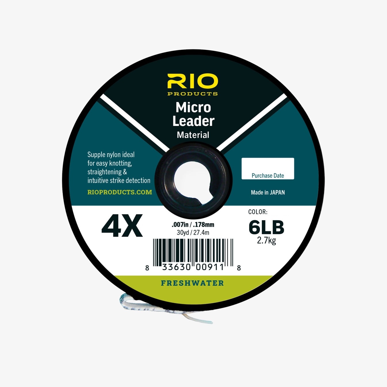 RIO Micro Leader Material tippet 4X 6lb nylon leader building material for Euro nymphing rigs and custom fly fishing leaders