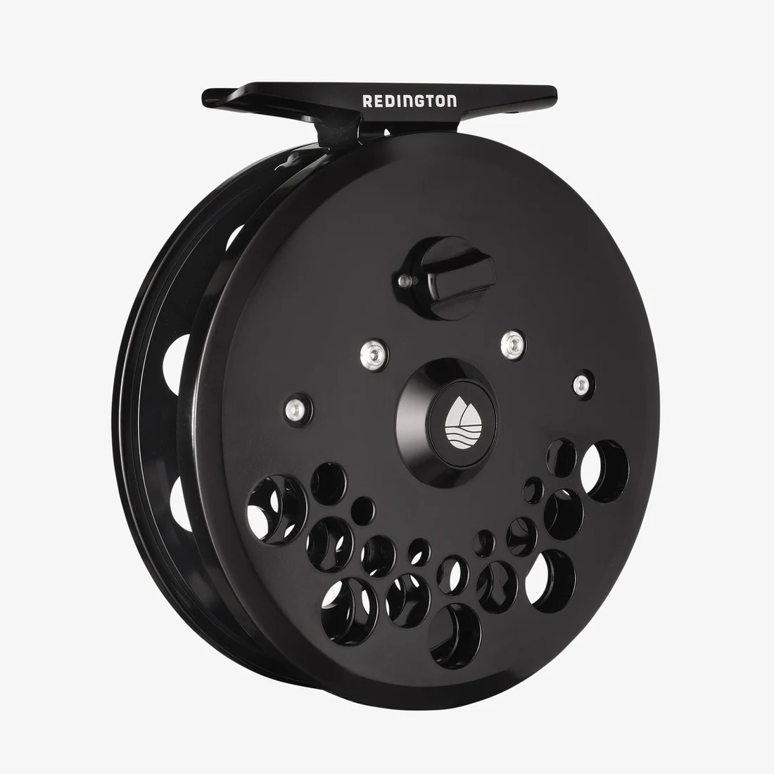Redington Classic Trout fly reel Black, back view, adjustable double-clicker drag, ported spool