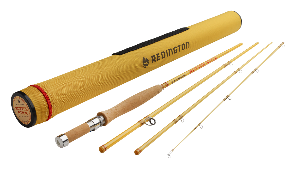 Butter Stick Fiberglass Fly Rod, crafted with retro-inspired technology for a smooth, classic feel in casting and presentation