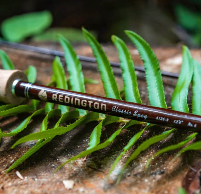 Redington Classic Spey Fly Rod Handle laying on fern