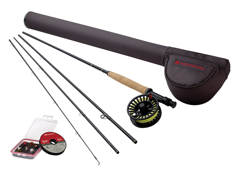 Redington TOPO Fly Fishing Combo: Complete starter kit with rod, reel, line, leader, flies, and accessories.