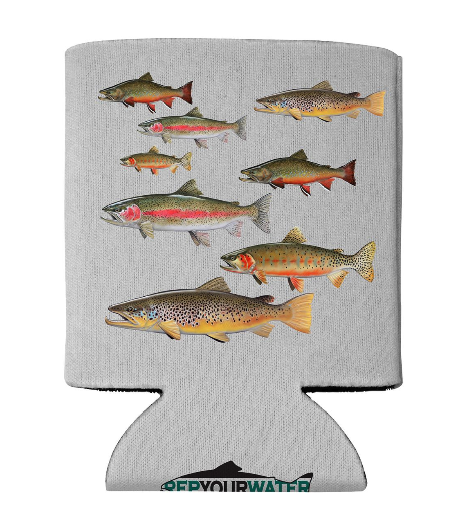 Side vide of  Rep Your Water Eco Coolie Lotsa Trout