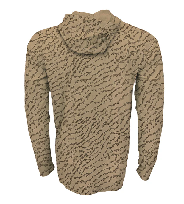 Back of  Rep Your Water Flolite Sun Hoody Sandbar color