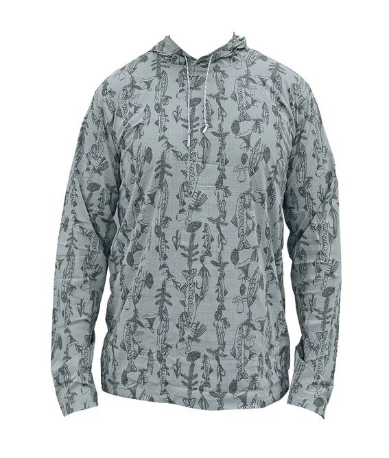 Front of  Rep Your Water Flolite Sun Hoody Spring Forest color