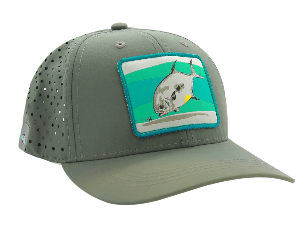 Angle view of Rep Your Water Flats Permit Performance Hat