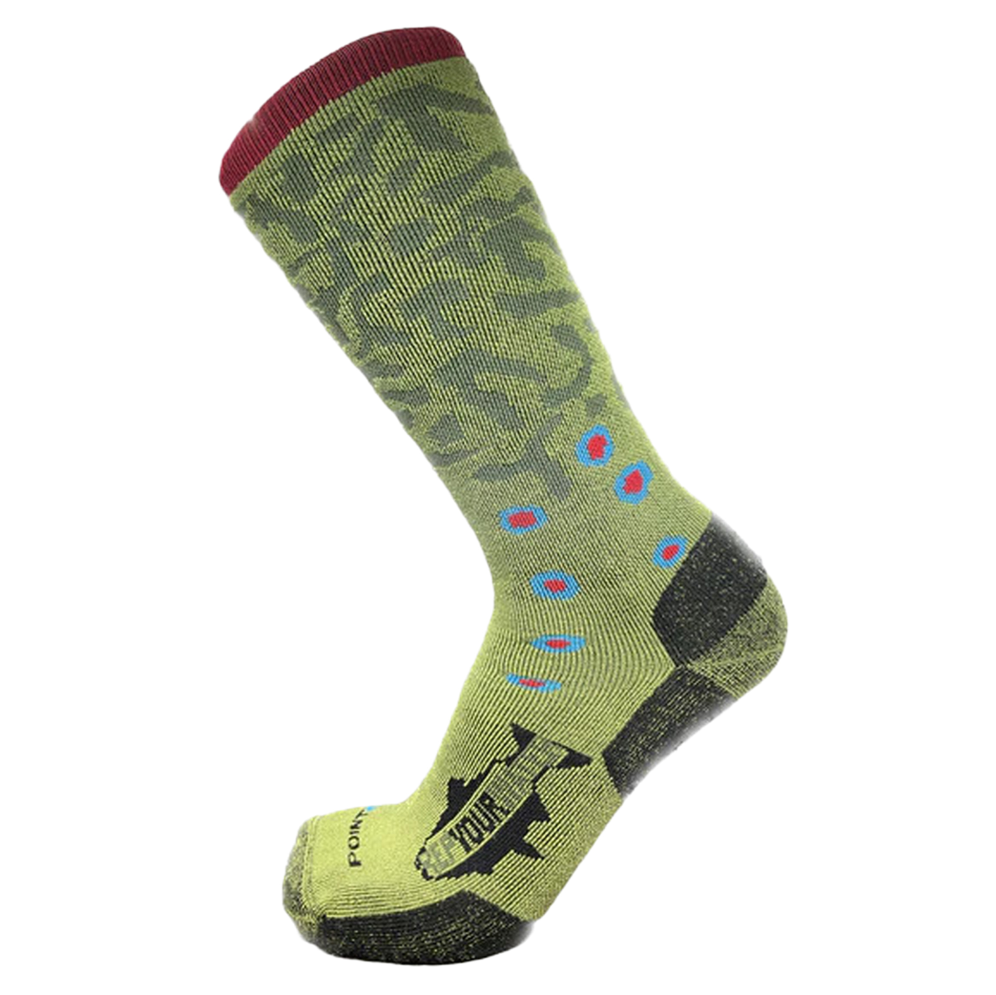 Rep Your Water Trout Sock featuring a brook trout style coloring