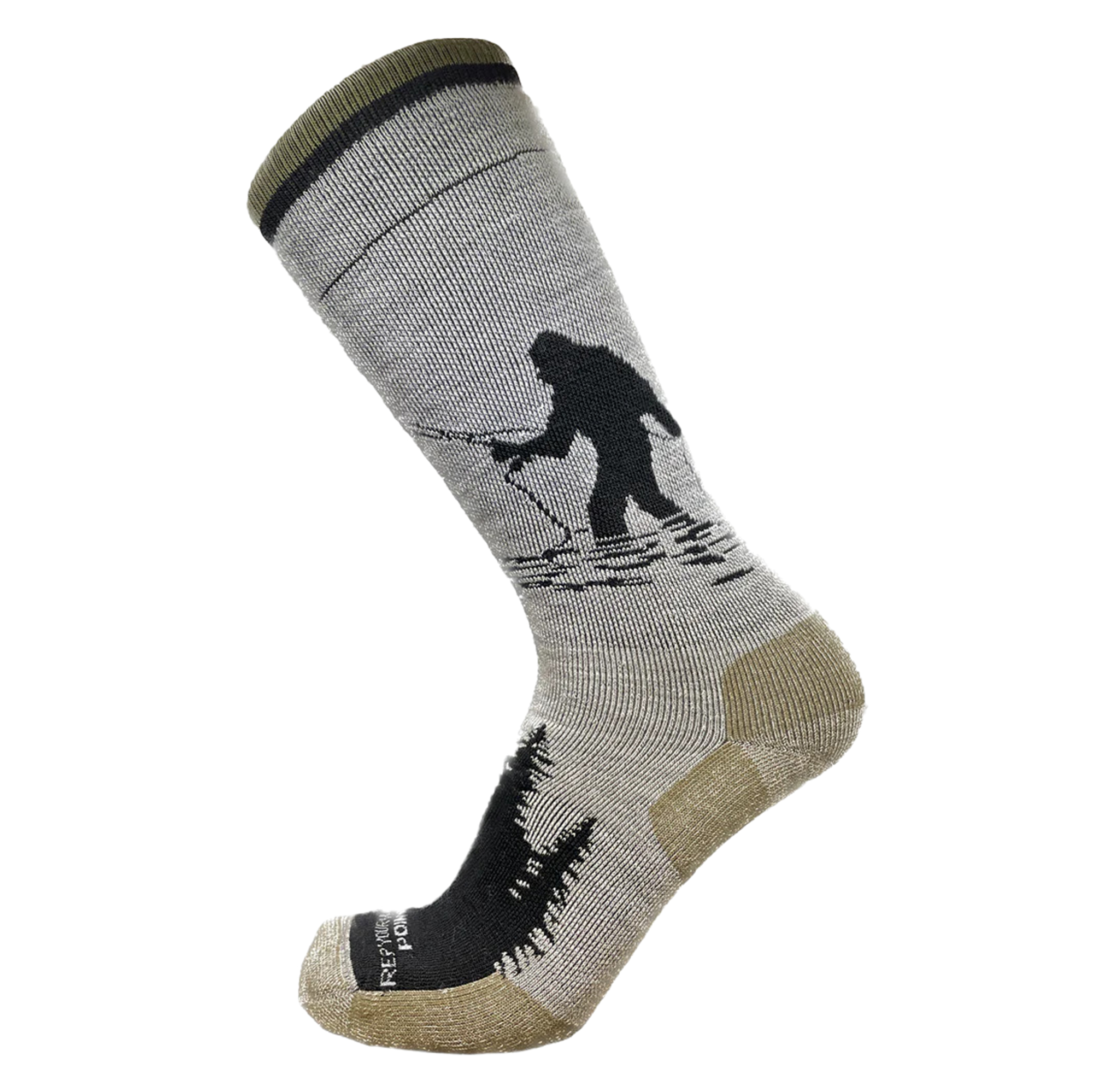 Rep Your Water Sock featuring Sasquatch fly fishing