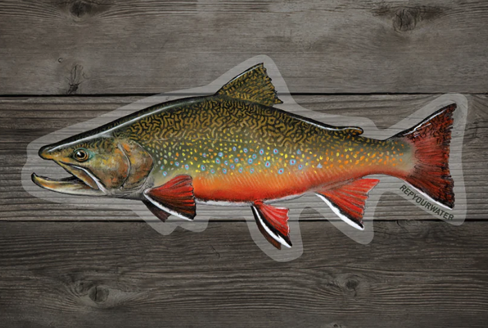 Shop Rep Your Water brook trout stickers online.