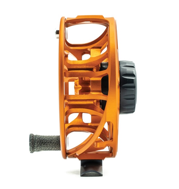 Arbor view of Ross Reels Animas Fly Reel Matte Pumpkin Fly Shop Exclusive