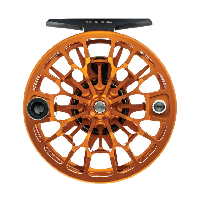 Spool view of Ross Reels Animas Fly Reel Matte Pumpkin Fly Shop Exclusive