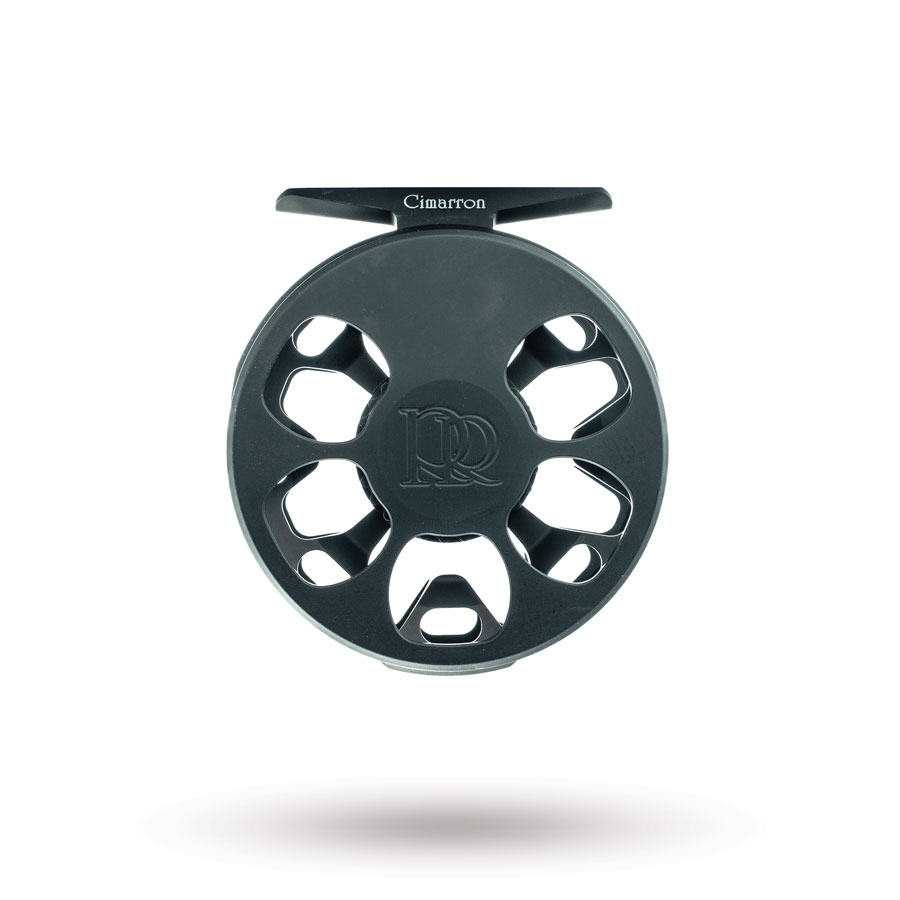Ross Cimarron Creek fly fishing reel matte black fully machined trout reel front view