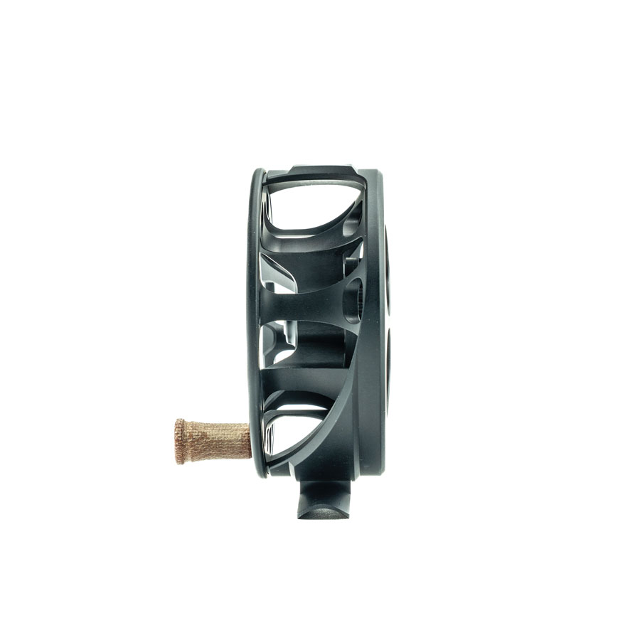 Ross Cimarron Creek click pawl fly reel matte black lightweight trout reel side profile