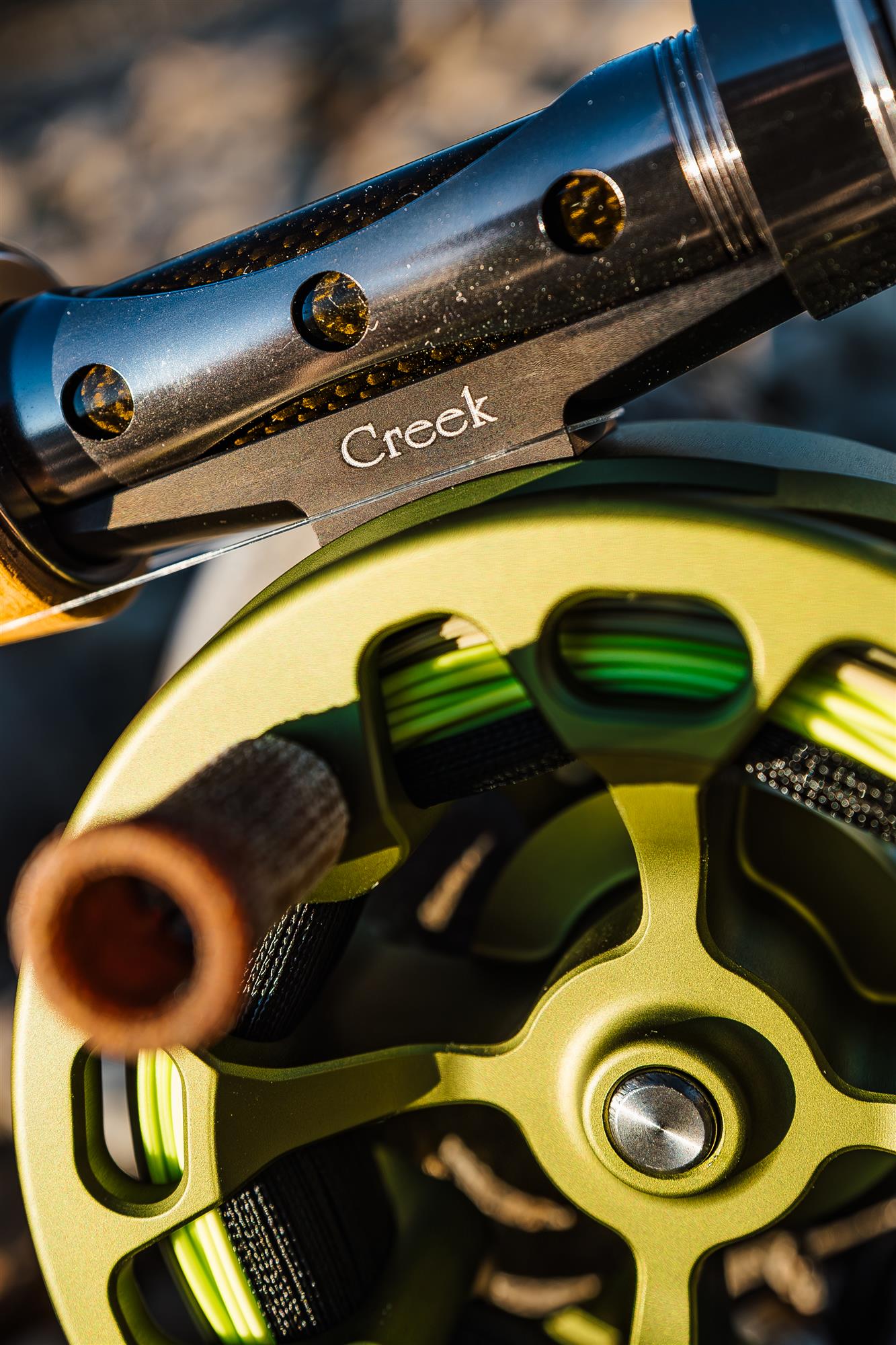 Ross Cimarron Creek fly reel mounted on fly rod best trout fly reel under 300 dollars