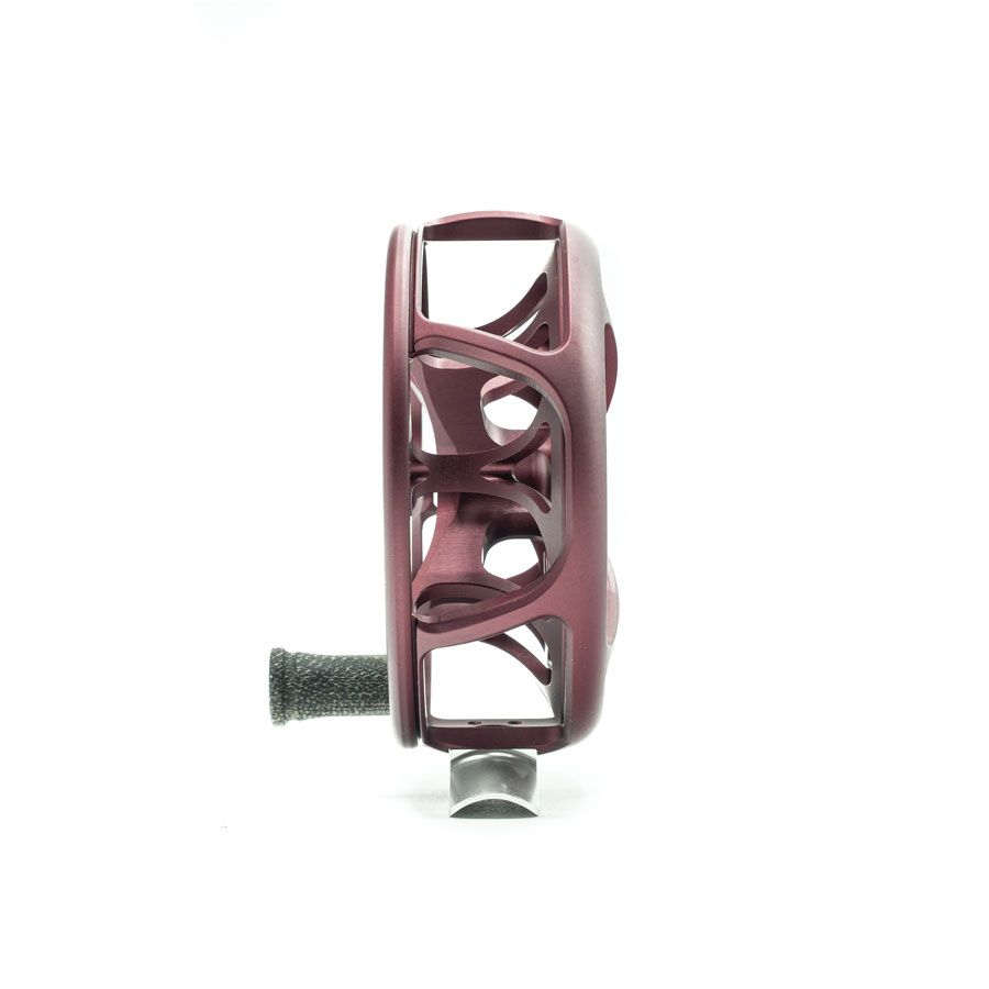 Profile view of the Ross Reels Colorado Fly Reel Matte Merlot Fly Shop Exclusive