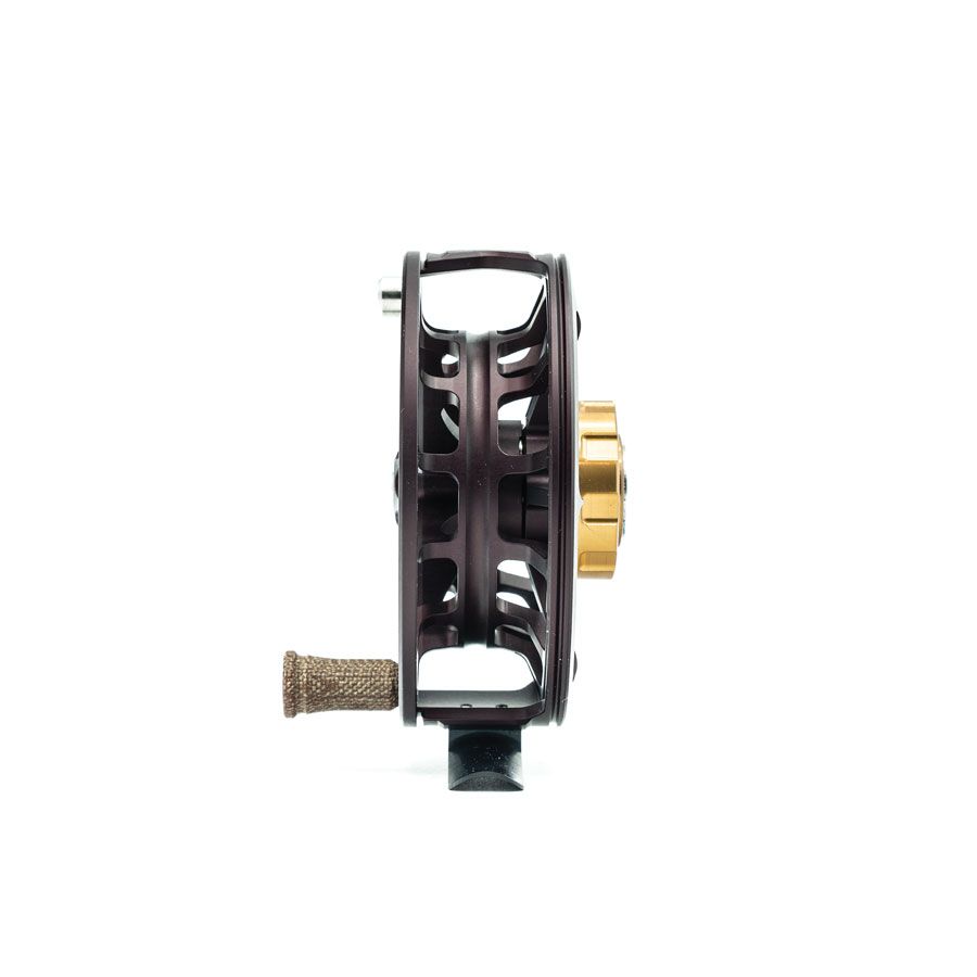 Profile view of Matte Chocolate special edition color of Ross Reels Evolution LTX Fly Reel
