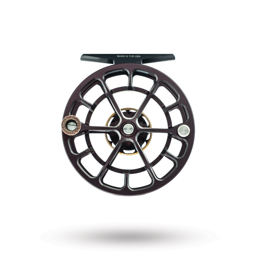 Front side of Matte Chocolate special edition color of Ross Reels Evolution LTX Fly Reel