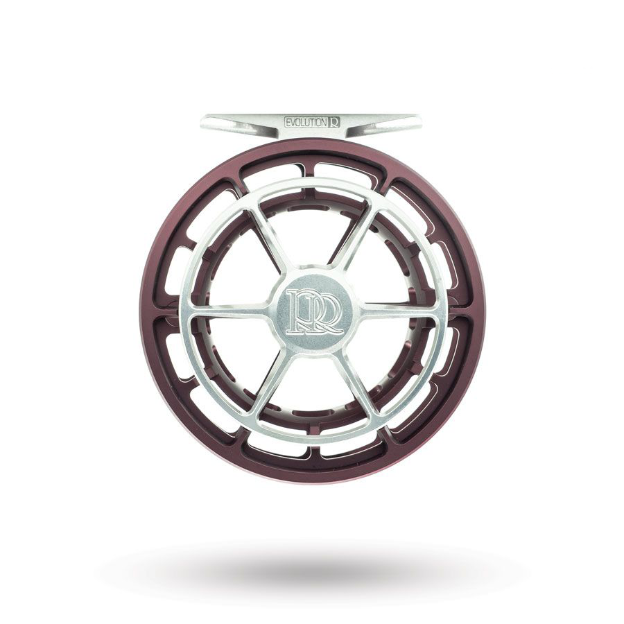 Frame and drag knob of the Ross Reels Evolution R Fly Reel Matte Merlot Fly Shop Exclusive