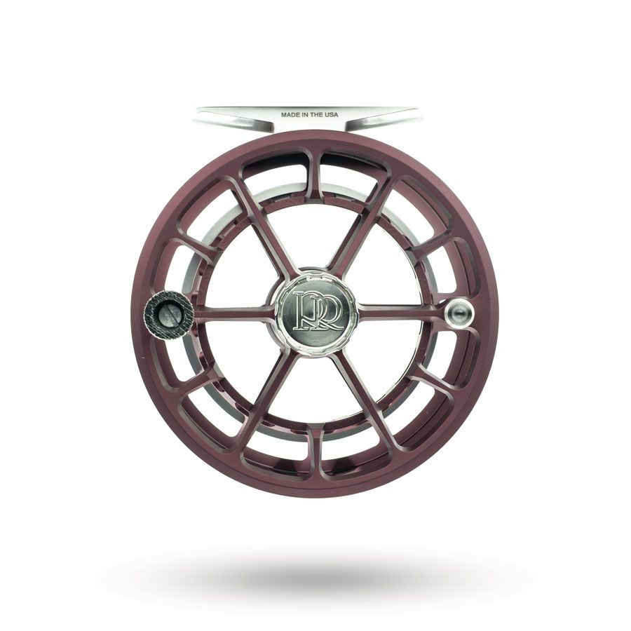 Spool side view showing spool cap and spool handle of the Ross Reels Evolution R Fly Reel Matte Merlot Fly Shop Exclusive