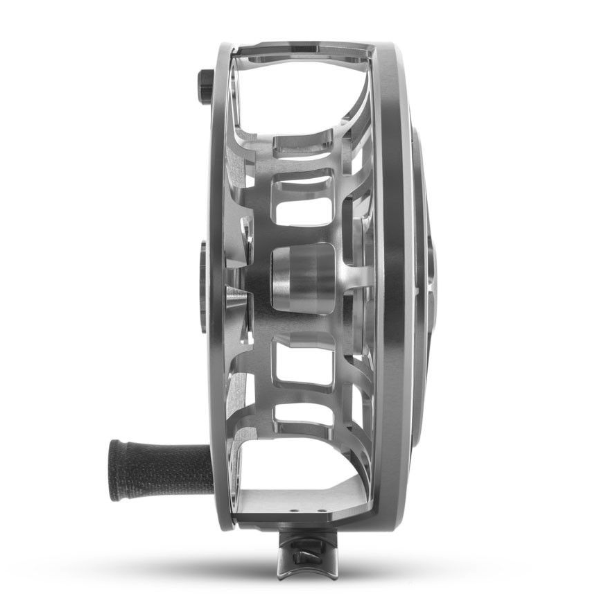 Ross Reels Evolution R Saltwater Fly Reel In Platinum Silver Color With Large Arbor For Fighting Strong Fish In Salt Water