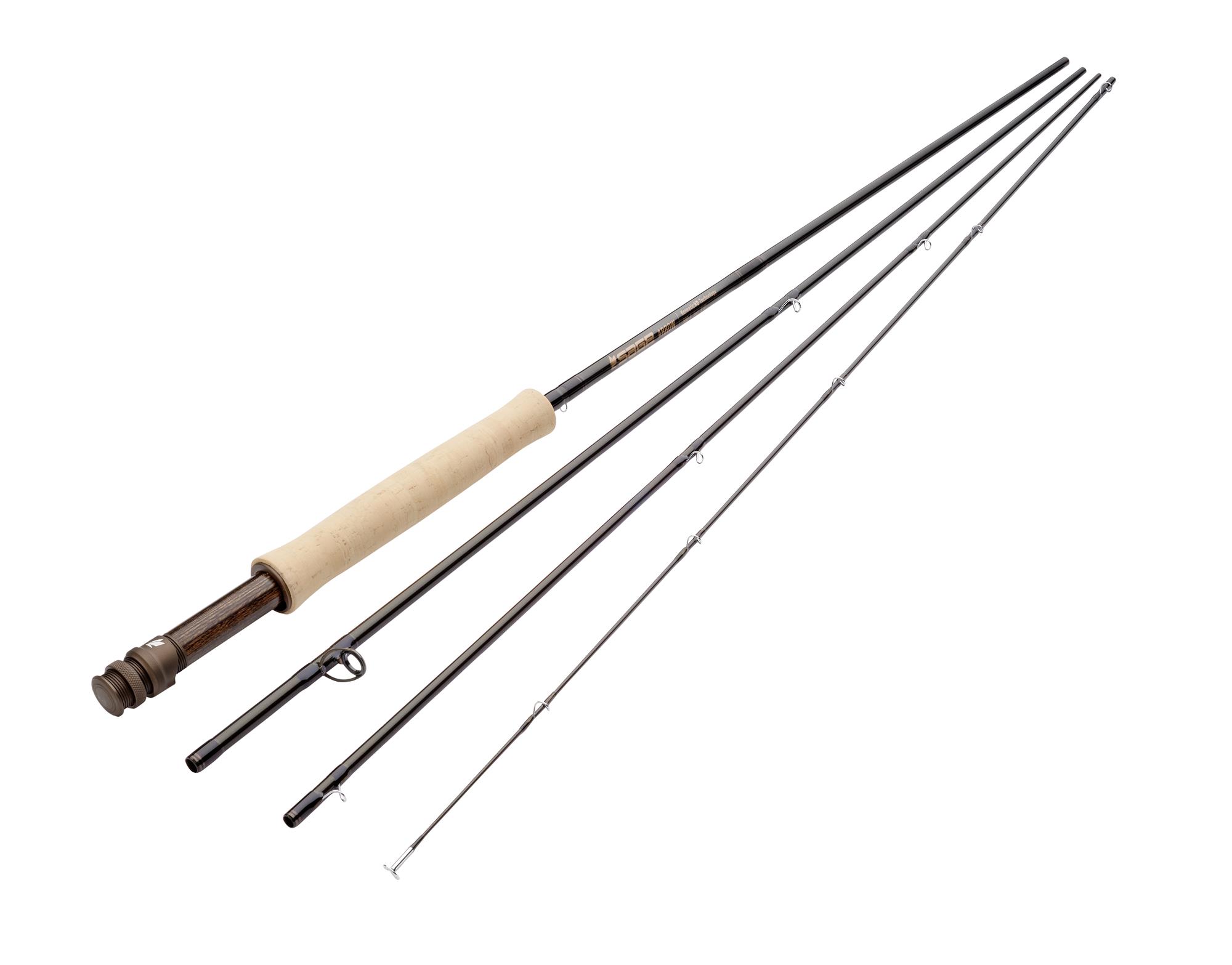 Angled view of all pieces of 5wt Sage ARROW Fly Rod