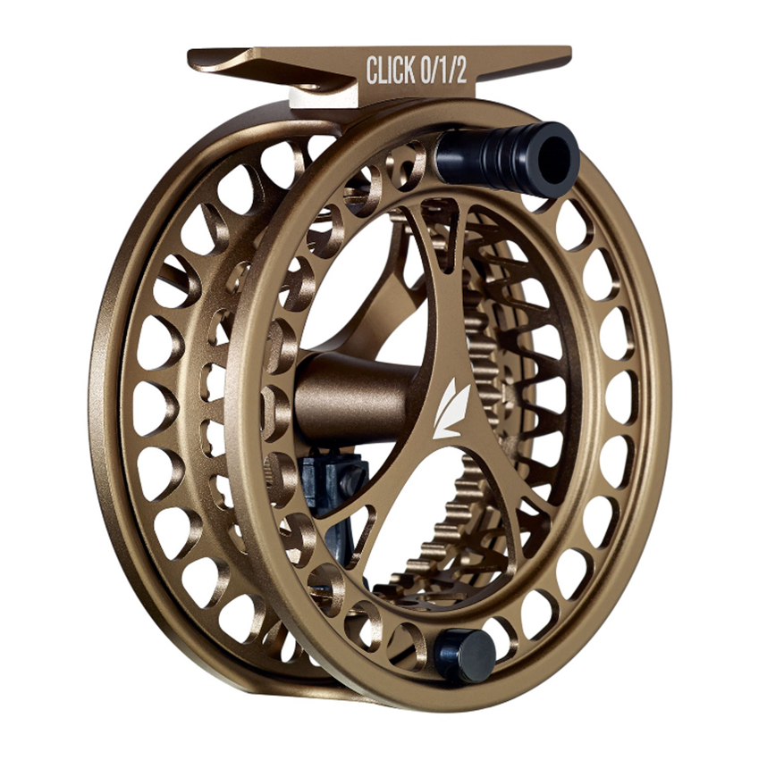 Upgraded Sage CLICK series reel featuring adjustable click and pawl drag system for optimal line management.