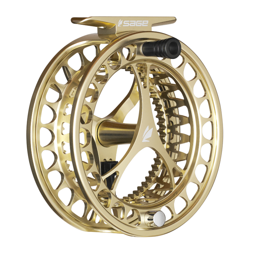 High-performance Sage CLICK reel, machined from 6061-T6 aerospace grade aluminum for durability