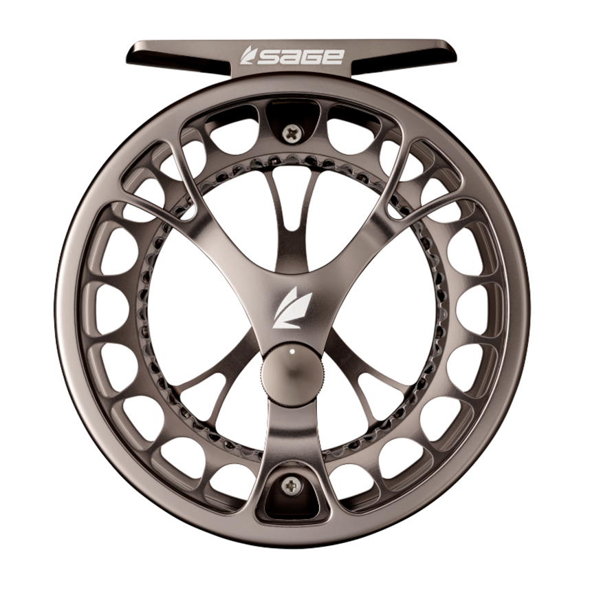Cold forged and tempered Sage CLICK fly reel for unmatched strength and rigidity in fly fishing.