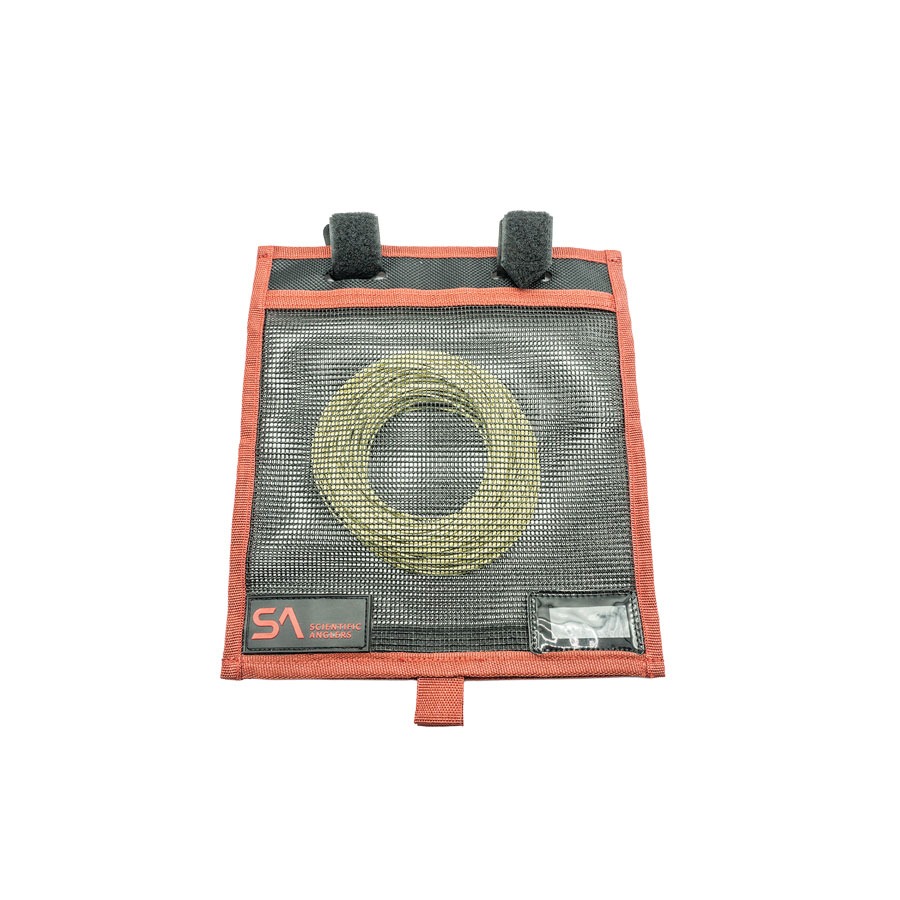 Scientific Anglers Regulator fly line storage pouch holding a coiled fly line with quick-dry mesh construction