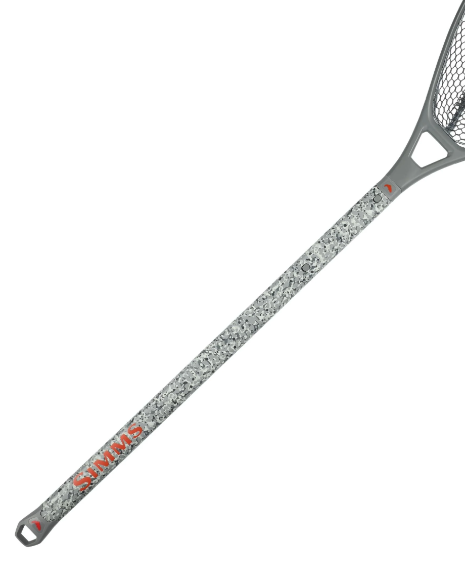Simms Daymaker Boat Net Long Handle Pebble Steel Handle detail