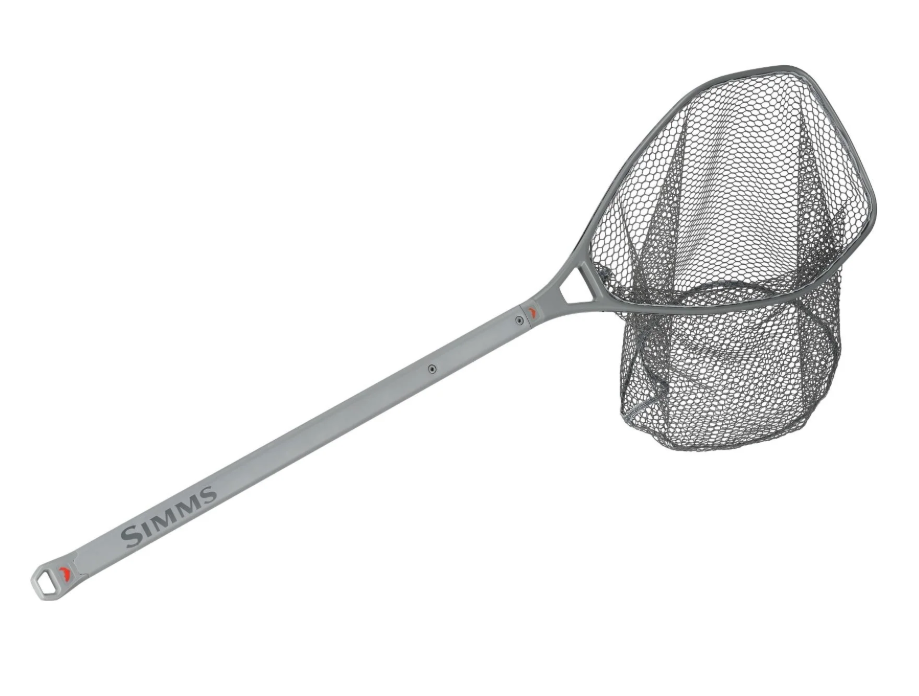 Simms Daymaker Boat Net Long Handle Pewter color