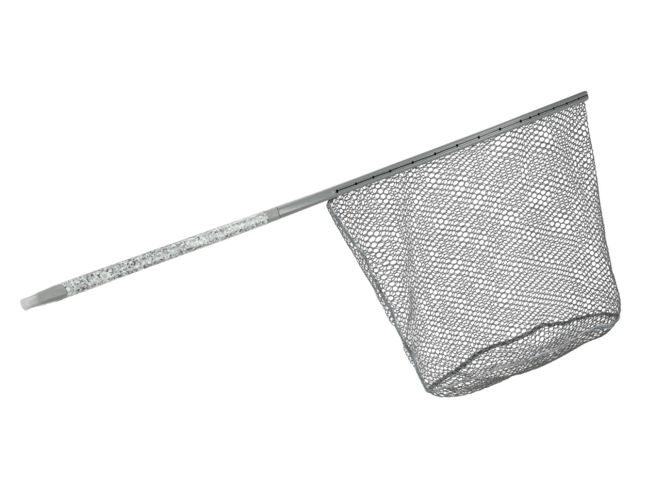 Simms Daymaker Boat Net Short Handle Pebble Steel side view